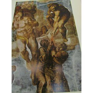 Vintage Michelangelo The Last Judgement Judgment Color Print 51665 Resurrected